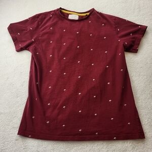 Cactus Man Ricky Singh Tee Shirt Red Umbrella Pattern Men's Size Medium